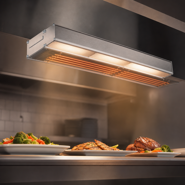 Product image #4 for Hatco Glo-Ray Dual Lighted Infra-Black Strip Heater, 24 Inch Wide, 1120 Watts, 3-Inch Spacer