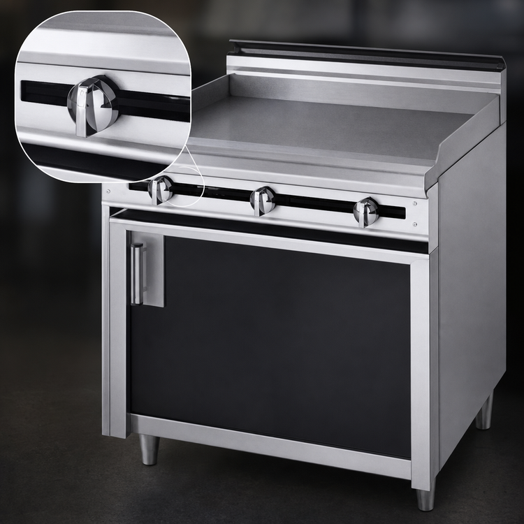Product image #4 for Titan JTRH-24G 24" Heavy Duty Gas Griddle Range with Cabinet Base