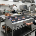 Thumbnail image #3 for Jade Range (Middleby) Supreme JB-54-F 54-Inch Radiant Gas Charbroiler, Floor Model with Stand, Cast Iron Grates, 135,000 BTU