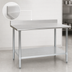 Thumbnail image #4 for Eagle Group Budget Series 84-Inch x 30-Inch Work Table with 4-1/2-Inch Backsplash, 430 Stainless Steel Top, and Undershelf