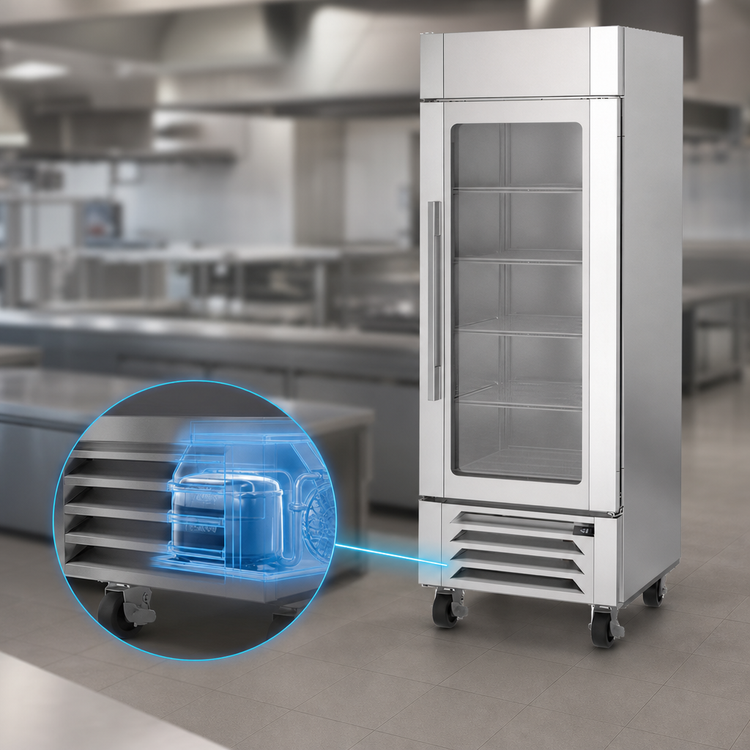 Product image #5 for Victory UltraSpec 1-Section Reach-In Glass Door Merchandiser Freezer, 25.5 Cu. Ft., Self-Contained, Bottom-Mount