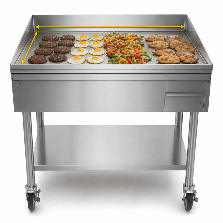 Product image #4 for AccuTemp AccuSteam Electric Floor Model Griddle with Stand and Casters, 48 x 30 Inch Cooking Surface, 208V, 3-Phase