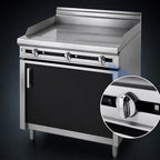 Thumbnail image #4 for Jade Range (Middleby) Titan JTRH-12GT 12-Inch Heavy-Duty Gas Griddle Top Range with 1-Inch Plate, Thermostatic Controls, and Cabinet Base
