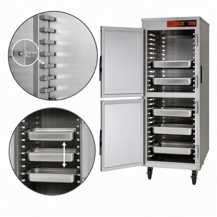 Product image #4 for Mobile Insulated Heated Holding Cabinet with Digital Controls and Split Doors, 15 Full-Size Pan Capacity