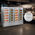 Thumbnail image #4 for Howard-McCray GF88BM-S-FF Four-Section Glass Door Frozen Foods Merchandiser Freezer, 88 Cu. Ft., Stainless Steel