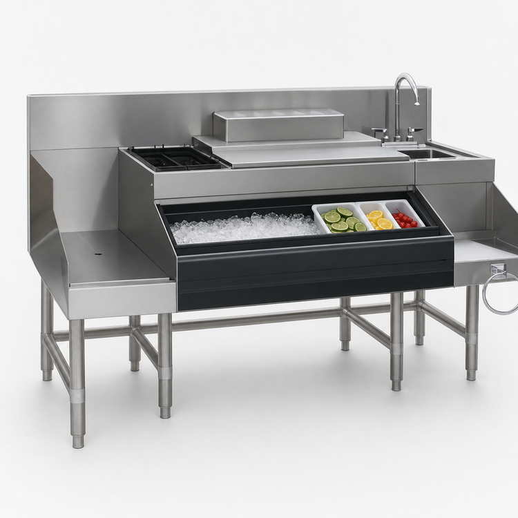 Product image #4 for Spec-Bar CCS-60-1 60" Underbar Ice Bin/Cocktail Station with Blender Sink