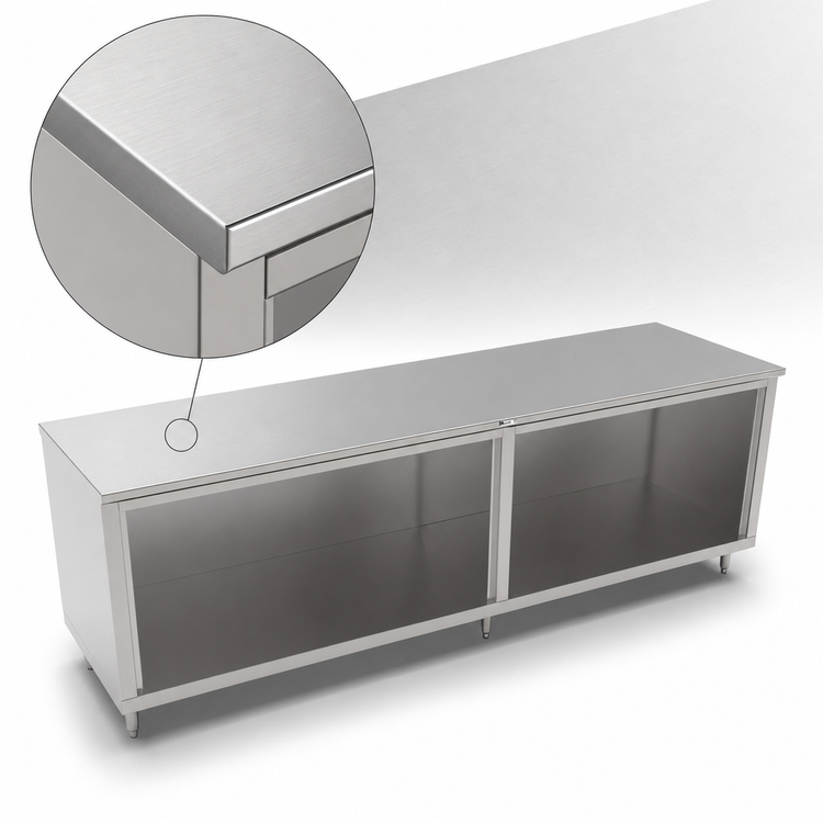 Product image #4 for John Boos Open Front Cabinet Base Work Table with 16-Gauge Stainless Steel Top, 108 x 36 Inches