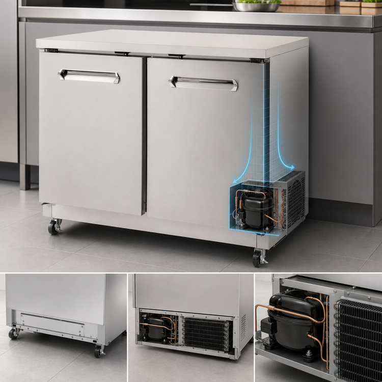 Product image #4 for Kelvinator Commercial 36-Inch ADA Height Undercounter Freezer, 2-Section, Self-Contained Rear-Mounted, 8.9 Cu. Ft.