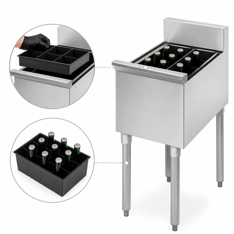 Product image #4 for Eagle 1800 Series Underbar Insulated Modular Add-On Bottle Storage Unit, 12 x 20 Inches