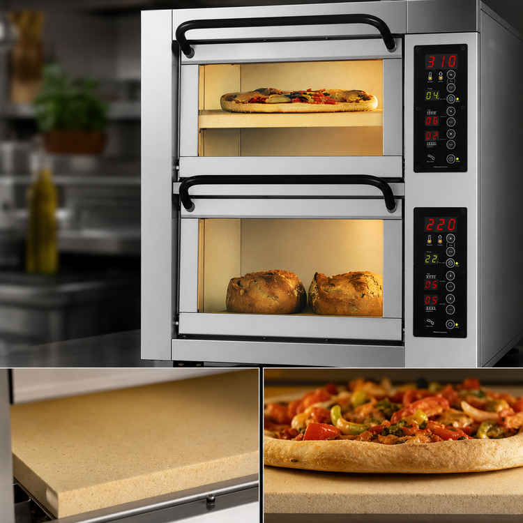 Product image #4 for PizzaMaster 350 Series Countertop Electric Stone Hearth Pizza Oven with 2 Independent Chambers