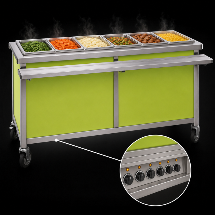 Product image #4 for Eagle Group Director's Choice DCS6-HFU-B 96" Mobile Electric 6-Pan Hot Food Table