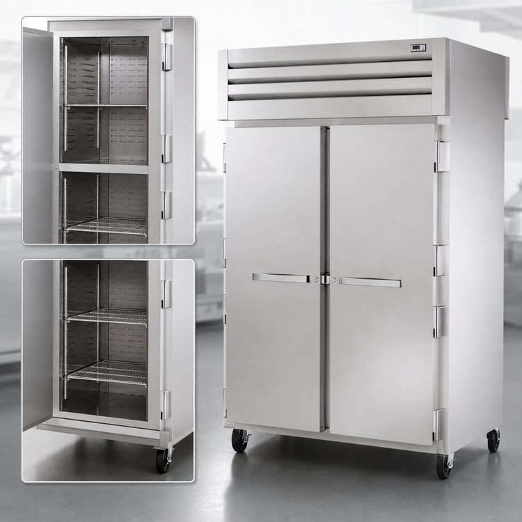 Product image #4 for True Spec Series 2-Section Pass-Thru Heated Holding Cabinet with Stainless Steel Doors