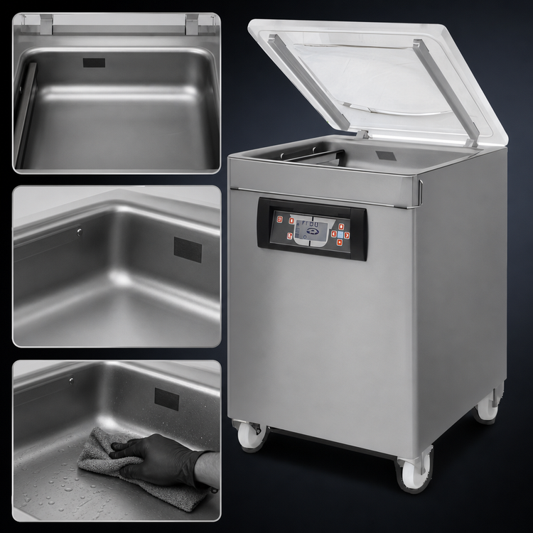 Product image #4 for Trento Turbovac M10 Heavy-Duty Mobile Floor Model Single-Chamber Vacuum Packaging Machine, 16.5-Inch Seal Length