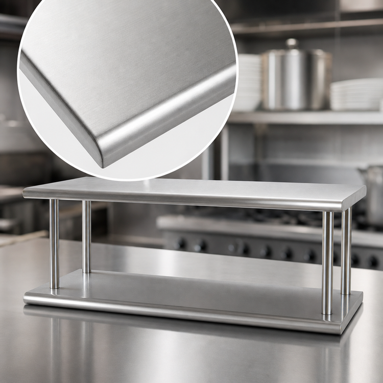 Product image #4 for BK Resources Double Tier Pass-Through Shelf, 36 x 24 Inches, Stainless Steel