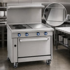 Thumbnail image #4 for Imperial (Middleby) Spec Series IHR-4-1HT-E 36-Inch Heavy-Duty Electric Range with 4 Round Elements, 12-Inch Hot Top & Standard Oven