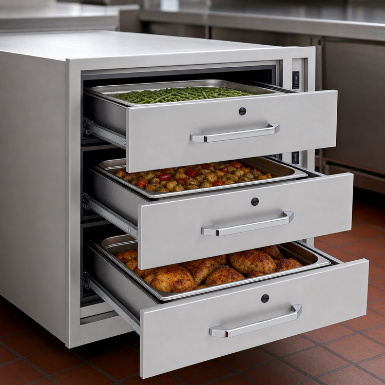 Product image #4 for RedHots DWW-3BI-240-X 3-Drawer Built-In Food Warming Drawer