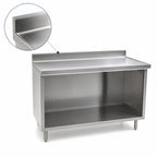 Thumbnail image #4 for Eagle Group Spec-Master UOB2472SEM Stainless Steel Work Table, Open-Front Cabinet Base, 72 x 24 in., 14-Gauge Top