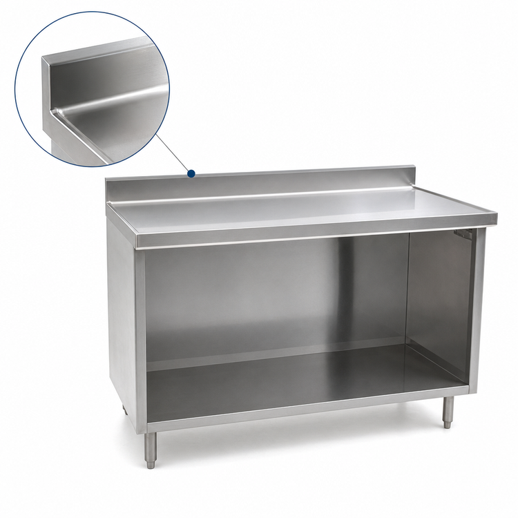 Product image #4 for Eagle Spec-Master Marine Series Stainless Steel Work Table with Open-Front Cabinet Base, 72 x 24 Inches