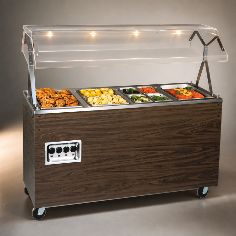 Product image #4 for Vollrath 2-Series Affordable Portable 4-Well 60" Hot Food Station with Buffet Breath Guard