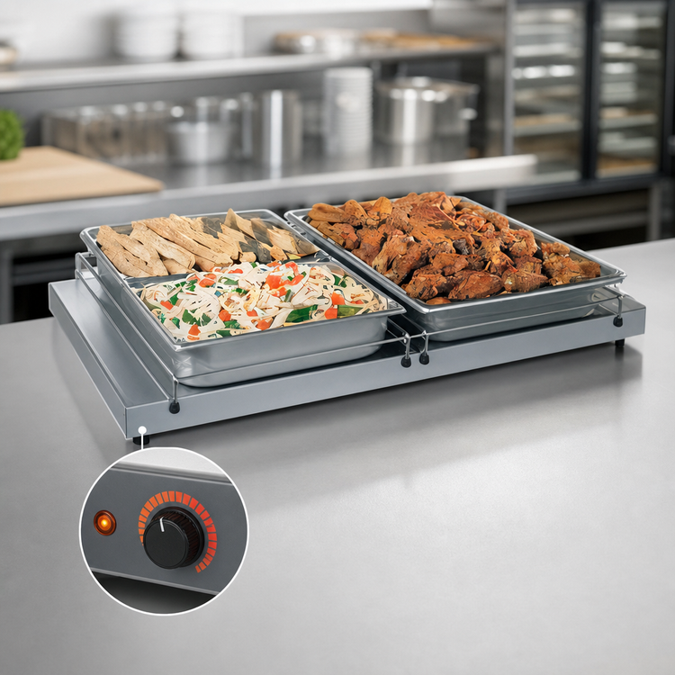 Product image #4 for Hatco Glo-Ray Freestanding Heated Shelf, 60-Inch Wide x 17-1/2-Inch Deep, Stainless Steel Top