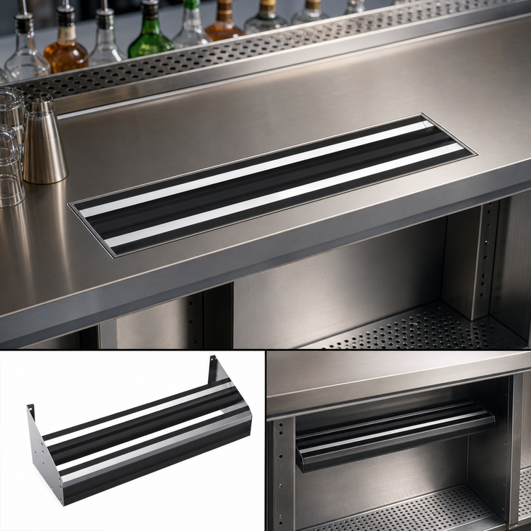 Product image #4 for Krowne Royal Series Built-In Double Speed Rail, 72 Inch x 10 Inch, Stainless Steel