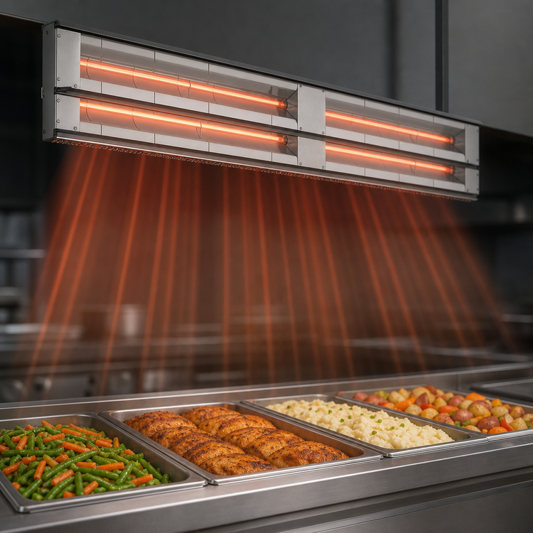 Product image #4 for Hatco Glo-Ray 84-Inch Dual Infrared Strip Heater, Unlighted, Aluminum Housing, 4.8 kW