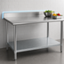 Thumbnail image #4 for Eagle Spec-Master 84 Inch Stainless Steel Work Table with 4-1/2 Inch Backsplash and Galvanized Undershelf