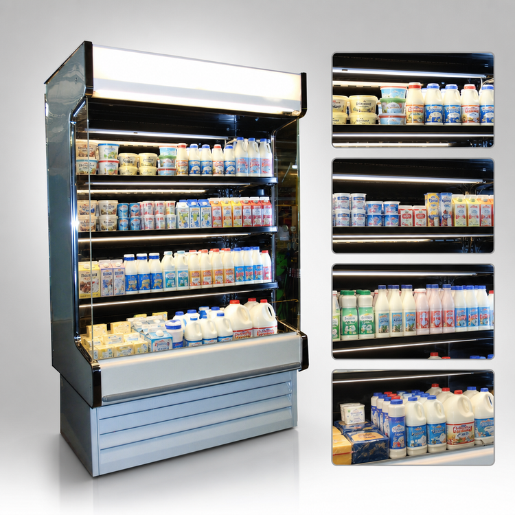 Product image #4 for Howard-McCray 35E Series 51-Inch Self-Contained Dairy Open Merchandiser with LED Lighting and Lit Canopy, Black