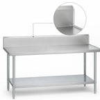 Thumbnail image #4 for Duke Manufacturing 314-30108-10R 108-Inch Stainless Steel Cocktail Station with 10-Inch Riser and Galvanized Undershelf