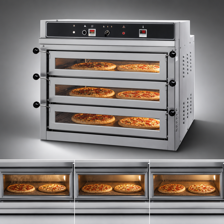 Product image #4 for Jet-Air PIZ3 3-Deck Electric Pizza Oven with Full-View Glass Doors