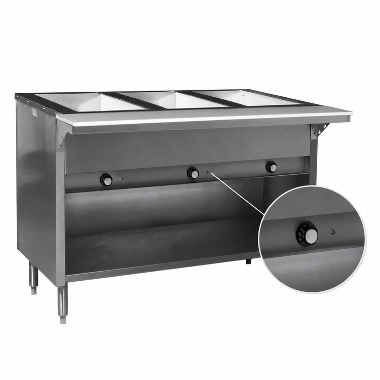Product image #4 for Eagle Spec-Master Electric Hot Food Table with 2 12" x 20" Wet or Dry Wells, Open Base, 33-Inch Wide