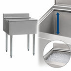 Thumbnail image #4 for Eagle Group 2200 Series B28IC-22 28-Inch Underbar Ice Bin/Cocktail Unit, 75 lb. Capacity, 8-Inch Deep Stainless Steel Liner, Sliding Cover