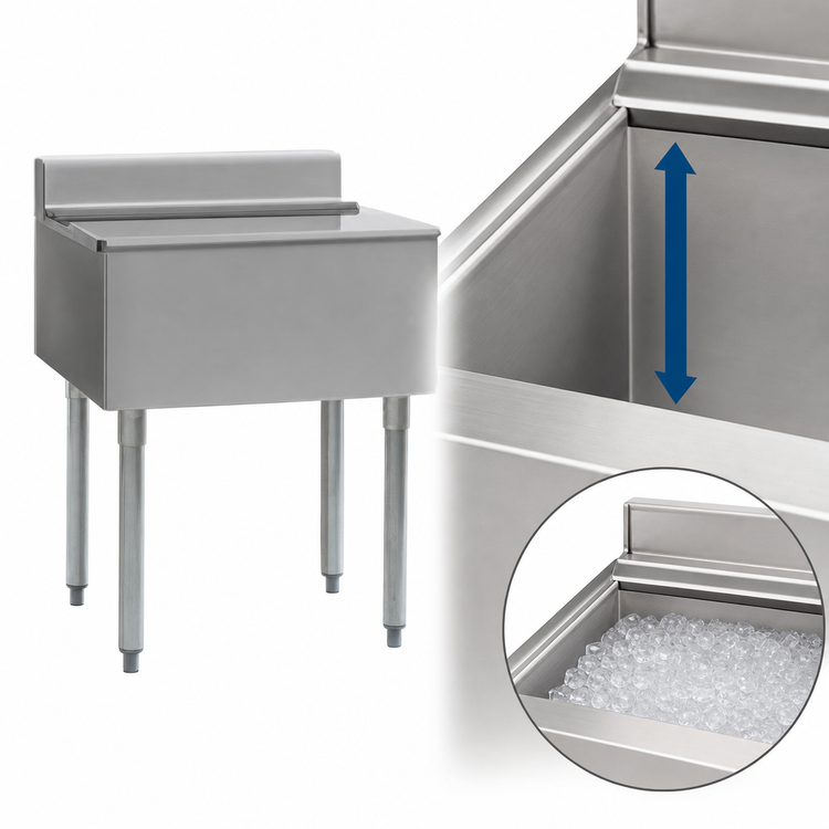 Product image #4 for Eagle 2200 Series 28-Inch Underbar Ice Bin/Cocktail Unit, 75 lb. Capacity