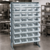 Thumbnail image #4 for Quantum Sloped Double-Sided Pick Rack with 64 Clear Bins, 36W x 24D x 60H