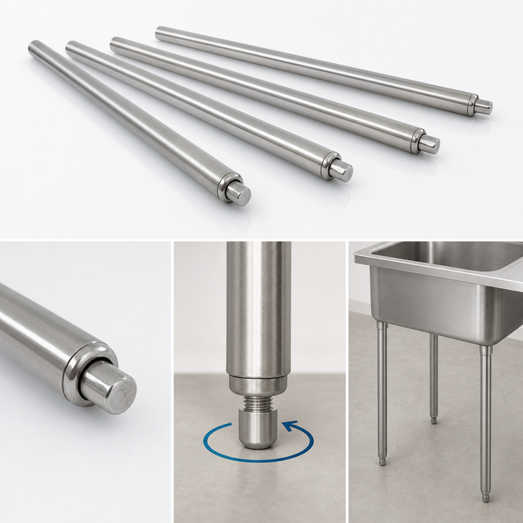 Product image #5 for John Boos Stainless Steel Sink Legs and Feet Set of 4, 22-Inch High, 1-5/8-Inch Diameter