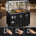 Thumbnail image #4 for Vollrath 2-Series Affordable Portable™ 3-Well Mobile Hot Food Station with Buffet Breath Guard, 208-240V, Black Enclosed Base