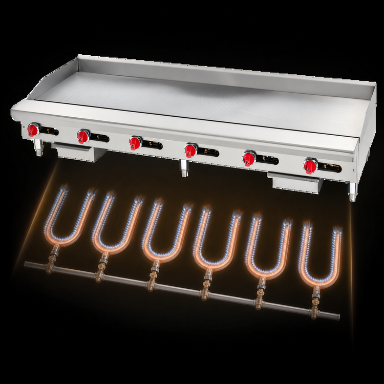 Product image #4 for American Range 72-Inch Thermostatic Countertop Gas Griddle with 1-Inch Polished Steel Plate