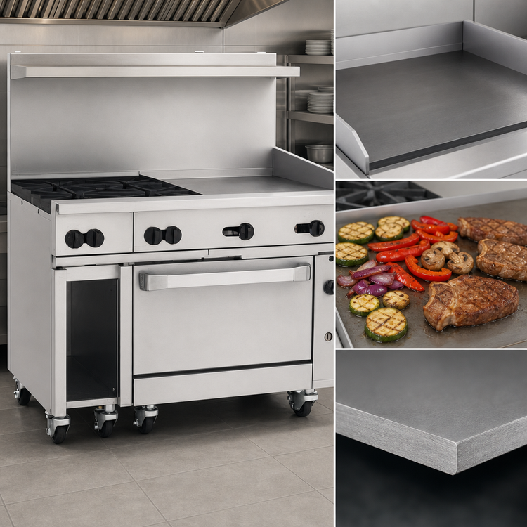 Product image #4 for Vulcan Endurance 48-Inch Gas Restaurant Range with 4 Burners, 24-Inch Griddle and Standard Oven
