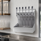 Thumbnail image #4 for Micro Matic USA Kronos KRONOS-6SSKRGR 18-Inch Wall-Mount 6-Faucet Glycol-Cooled Stainless Steel Draft Tower with Drip Tray and Glass Rinser