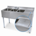 Thumbnail image #4 for BK Resources 48-Inch Three-Compartment Stainless Steel Underbar Sink with Right Drainboard and Faucet
