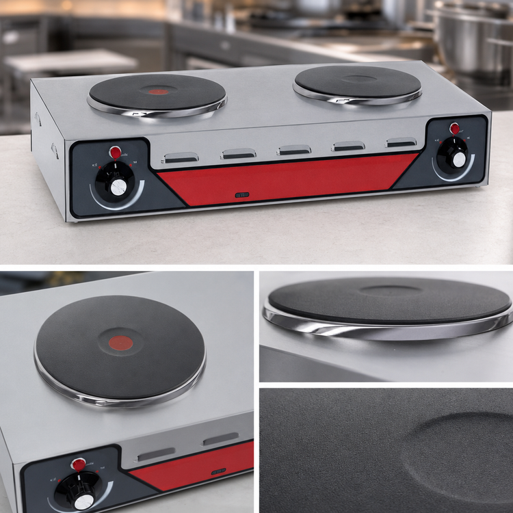Product image #4 for Nemco 24-1/8-Inch Countertop Electric Horizontal Double Burner Hot Plate