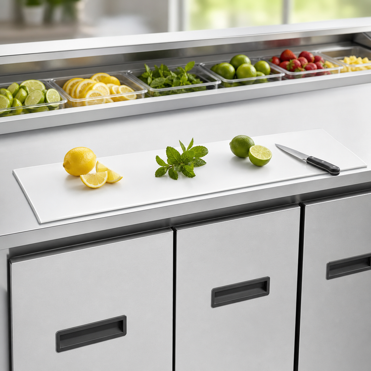 Product image #4 for Beverage-Air 17-Inch White Poly Cutting Board for SPE48C and SPED48C Prep Tables