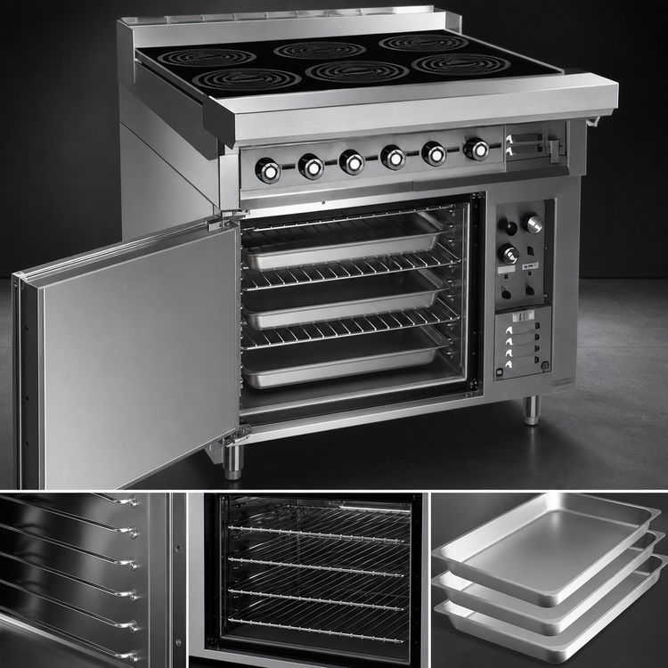 Product image #4 for Lang 36-Inch Electric Induction Top Range with Convection Oven Base, 6 8-Inch Glass Hobs