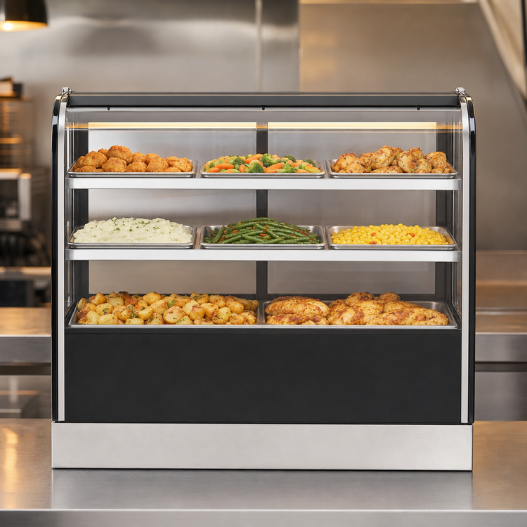 Product image #4 for Vollrath HDCCB-36 Heated Cubed Countertop Full-Service Hot Food Display Case