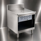 Thumbnail image #4 for Eagle Group 1800 Series WBGR12-18 Underbar Glass Rack Storage Unit, Recessed Worktop, 12"W, 304 Stainless Steel, Open Front Cabinet