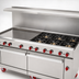 Thumbnail image #4 for American Range 72-Inch Gas Restaurant Range with 36-Inch Griddle, 6 Open Burners, and 2 Storage Bases