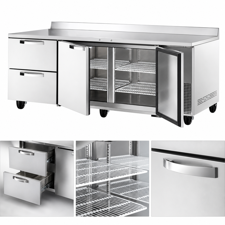 Product image #4 for True SPEC SERIES Three-Section Deep Work Top Refrigerator with 2 Doors and 2 Drawers
