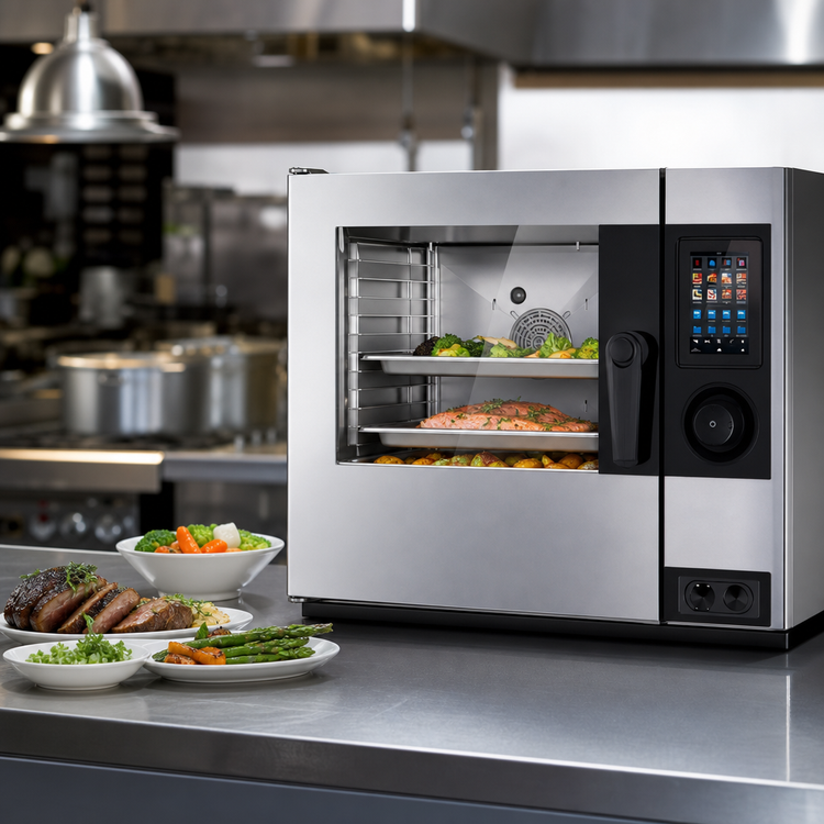 Product image #4 for Lainox Compact Naboo Countertop Gas Direct Steam Combi Oven, 6 x 12" x 20" Pan Capacity