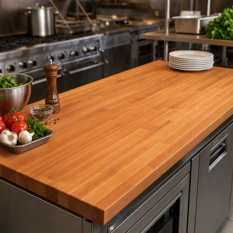 Product image #4 for Boos Block American Cherry Blended Edge Grain Kitchen Countertop with Varnique Finish, 120 x 27 x 1-1/2 Inch, Flat No-Backsplash