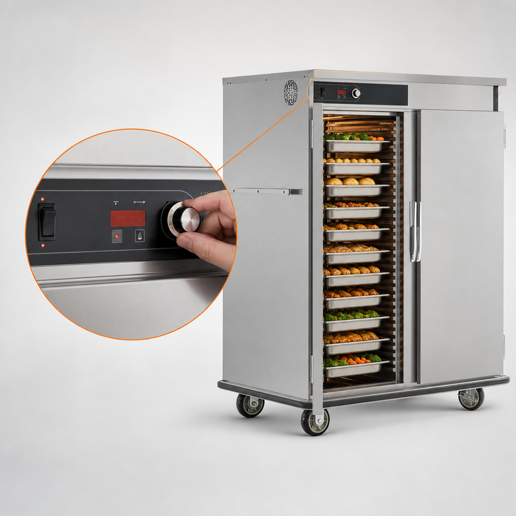 Product image #4 for FWE Slim-Line Mobile Heated Holding Cabinet with 20 Tray Slide Pairs and 20 Pan Capacity